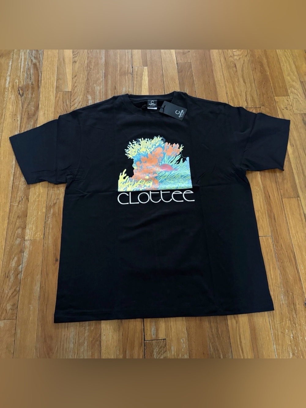 Clottee by Clot Coral Reef Black XL X-Large Beach Theme Tee T-Shirt
